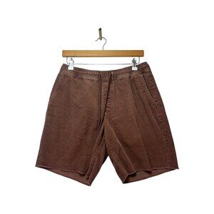 Brixton Mens Brown Drawstring Relaxed Fit Corduroy Shorts Size M